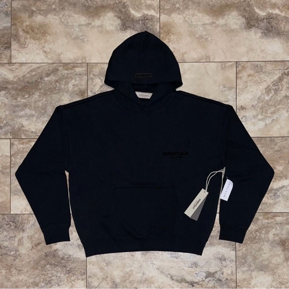 Fear Of God Essentials Hoodie Stretch Limo Black SS22 Size S Brand New